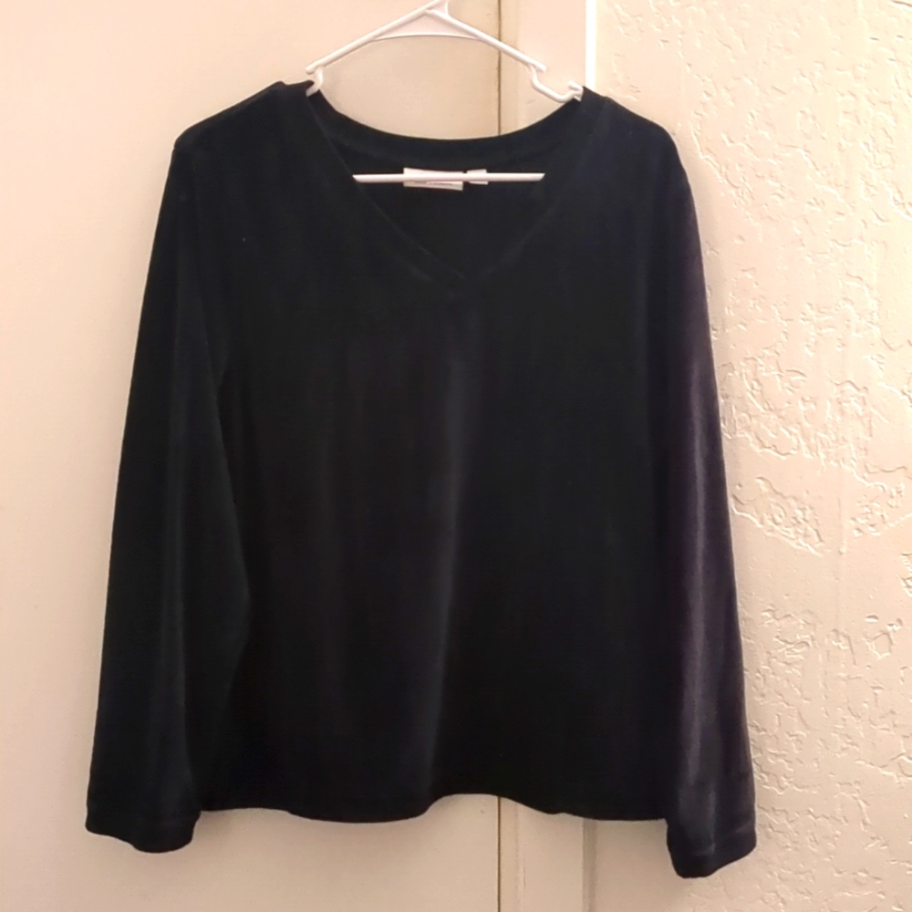 vintage velvet knit v-neck sweater